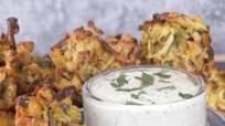 Baked Courgette and Onion Bhajis Baked Courgette and Onion Bhajis