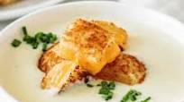 Cauliflower Bisque With Grilled Cheese Croutons Cauliflower Bisque With Grilled Cheese Croutons
