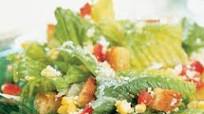 Corn and Red Pepper Caesar Salad Corn and Red Pepper Caesar Salad