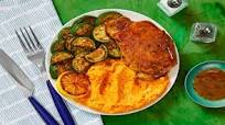 Garlic Herb Pork Chops with Mashed Sweet Potatoes and Lemony Roasted Zucchini Garlic Herb Pork Chops with Mashed Sweet Potatoes and Lemony Roasted Zucchini