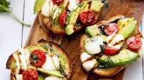 Grilled Avocado Caprese Crostini Grilled Avocado Caprese Crostini