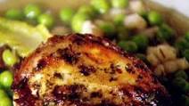 Pan-Fried Partridge with a Delicate Pearl Barley, Pea and Lettuce Stew Pan-Fried Partridge with a Delicate Pearl Barley, Pea and Lettuce Stew