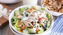 Chopped Greek Chicken Salad with Pita Croutons and Tzatziki Dressing Chopped Greek Chicken Salad with Pita Croutons and Tzatziki Dressing