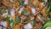 Pancit Bihon with Lechon Kawali Pancit Bihon with Lechon Kawali