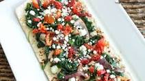 Spinach and Goat Cheese Flatout Flatbread Pizza Spinach and Goat Cheese Flatout Flatbread Pizza