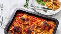 One Tray Portuguese Chicken with Brown Rice One Tray Portuguese Chicken with Brown Rice