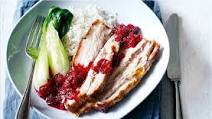 Roast pork belly with spiced plum sauce Roast pork belly with spiced plum sauce