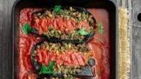 Stuffed Baby Eggplant with Spiced Ground Beef, Bulgur and Pine Nuts Stuffed Baby Eggplant with Spiced Ground Beef, Bulgur and Pine Nuts