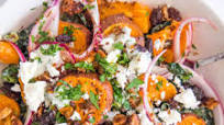 Roasted Sweet Potato Kale Salad with Garlic Yogurt Roasted Sweet Potato Kale Salad with Garlic Yogurt