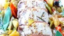 Roast Pork Loin with Apple Cider Mustard Sauce Roast Pork Loin with Apple Cider Mustard Sauce