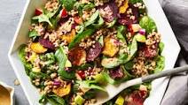 Farro and Spinach Salad with Air-Fried Beets Farro and Spinach Salad with Air-Fried Beets