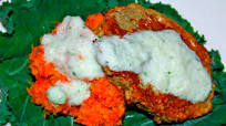 Roasted Eggplant Patty with Mashed Roots Roasted Eggplant Patty with Mashed Roots