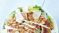 Blackened Chicken Caesar Salads with Crispy Onions Blackened Chicken Caesar Salads with Crispy Onions