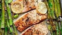One Pan Lemon Garlic Baked Salmon + Asparagus One Pan Lemon Garlic Baked Salmon + Asparagus