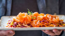 Juniper Spiced Cured Salmon With Gin Slaw Juniper Spiced Cured Salmon With Gin Slaw