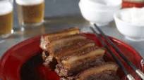 Slow steamed pork belly with plum wine Slow steamed pork belly with plum wine