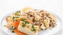 Kroger Health Mahi-Mahi and Orange Salad with smoked almond cauliflower and quinoa Kroger Health Mahi-Mahi and Orange Salad with smoked almond cauliflower and quinoa