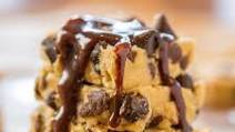 Edible Chocolate Chip Cookie Dough Bars with Hot Fudge Edible Chocolate Chip Cookie Dough Bars with Hot Fudge