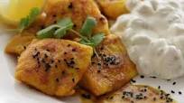 Spiced Indian fish with chickpea raita Spiced Indian fish with chickpea raita