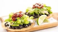 Avocado and Black Bean Tostadas with fire roasted salsa Avocado and Black Bean Tostadas with fire roasted salsa