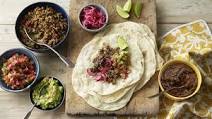 Homemade soft tacos with beef and black beans Homemade soft tacos with beef and black beans
