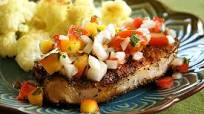 Grilled Pork Chops with Fresh Nectarine Salsa Grilled Pork Chops with Fresh Nectarine Salsa