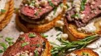 Seared Beef Tenderloin Crostini Appetizer Seared Beef Tenderloin Crostini Appetizer