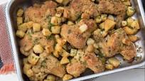 Tasty chicken wings with potatoes Tasty chicken wings with potatoes