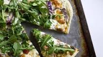 Goat Cheese Pizza with Arugula and White Sauce Goat Cheese Pizza with Arugula and White Sauce