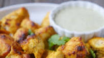Chicken Tikka with Cilantro Yogurt Dip Chicken Tikka with Cilantro Yogurt Dip
