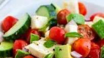 Tomato, Cucumber and Mozzarella Cheese Salad. Tomato, Cucumber and Mozzarella Cheese Salad.
