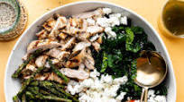 Grilled Chicken and Asparagus Salad with Kale, Goat Cheese, & Farro Grilled Chicken and Asparagus Salad with Kale, Goat Cheese, & Farro