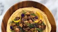 Confit garlic hummus with grilled mushrooms - Ottolenghi Confit garlic hummus with grilled mushrooms - Ottolenghi