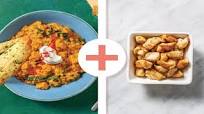 Chicken, Sweet Potato & Lentil Dhal with Coriander Tortilla Chips & Yoghurt Chicken, Sweet Potato & Lentil Dhal with Coriander Tortilla Chips & Yoghurt