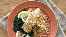 Pan-Seared Grouper with Lemon-Garlic Spinach Pan-Seared Grouper with Lemon-Garlic Spinach