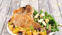 Caramelized Apple Chutney Pork Chop with green beans almondine Caramelized Apple Chutney Pork Chop with green beans almondine