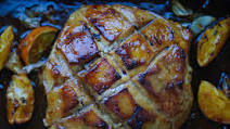 Roasted Fresh Ham with Bourbon, Citrus, and Maple Glaze Roasted Fresh Ham with Bourbon, Citrus, and Maple Glaze