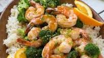 Orange Shrimp and Broccoli with Garlic Sesame Fried Rice Orange Shrimp and Broccoli with Garlic Sesame Fried Rice