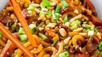 Asian Style Udon Noodles with Pork and Mushrooms Asian Style Udon Noodles with Pork and Mushrooms