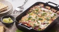 Beef & Summer Corn Enchiladas with Kale & Monterey Jack Cheese Beef & Summer Corn Enchiladas with Kale & Monterey Jack Cheese