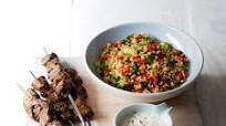 Spiced Lamb Skewers with Bulgur Wheat Salad Recipe Spiced Lamb Skewers with Bulgur Wheat Salad Recipe