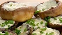 Stuffed Mushroom Caps with Blue Cheese Souffle Stuffed Mushroom Caps with Blue Cheese Souffle