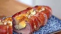 Barbecued apple and Boursin-stuffed pork fillet Barbecued apple and Boursin-stuffed pork fillet