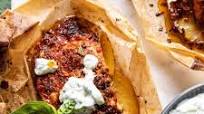 Parchment Baked Roasted Red Pepper Salmon Parchment Baked Roasted Red Pepper Salmon