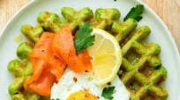 Savory Green Waffles with Spinach Savory Green Waffles with Spinach