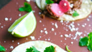 Slow Cooker Beef Carnitas Tacos with Spicy Pickled Radishes Slow Cooker Beef Carnitas Tacos with Spicy Pickled Radishes