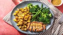 Pork Steak with Creamy Peppercorn Sauce, Roasties and Veg Pork Steak with Creamy Peppercorn Sauce, Roasties and Veg