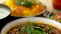Pork and Pinto Bean Persian Stew With Persian Rice, Tzatziki and Pickled Rhubarb and Asparagus Pork and Pinto Bean Persian Stew With Persian Rice, Tzatziki and Pickled Rhubarb and Asparagus