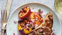 Brined Pork Chops with Grilled Stone Fruit Brined Pork Chops with Grilled Stone Fruit