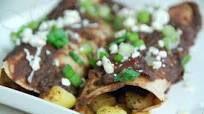 Zucchini-Eggplant Enchiladas With Spicy Black Bean Sauce Zucchini-Eggplant Enchiladas With Spicy Black Bean Sauce